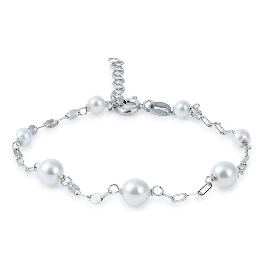 Pulsera Plata Argent Basic 17+3cm PURT051 Perlas