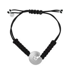 Pulsera Plata Argent Basic 1,7cm PURJ003CB Maze Macrame Negro