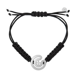 Pulsera Plata Argent Basic 1,7cm PURJ003CCB Maze Macrame Negro