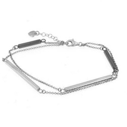 Pulsera Plata Argent Basic 18+2cm PUR2017 Barras