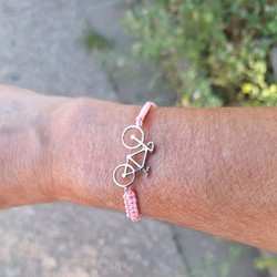 Pulsera Plata Argent Basic 23cm PUJ007WP Bicicleta Macramé Rosa