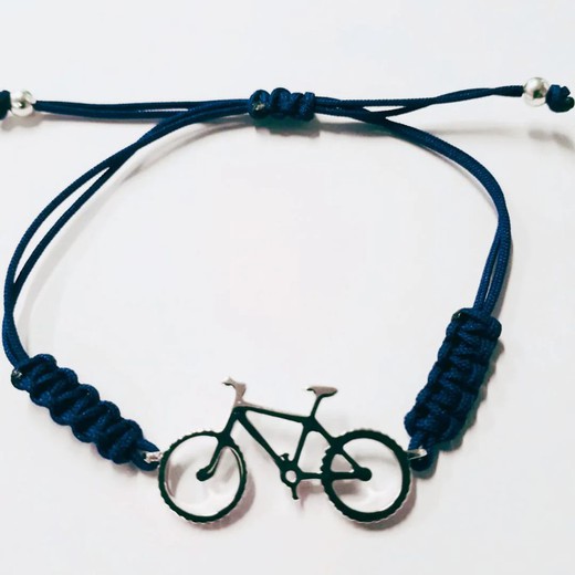 Pulsera Plata Argent Basic 23cm PUJ008WA Bicicleta Montañera Macramé Azul