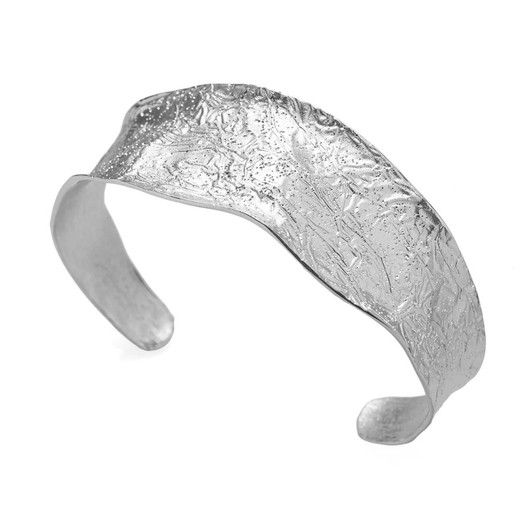 Pulsera Plata Argent Basic 2,5cm ESRM041 Rigida Rugosa