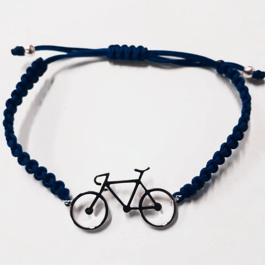 Pulsera Plata Argent Basic 25cm PUJ007MA Bicicleta Macramé Azul