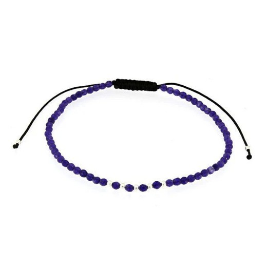 Pulsera Plata Argent Basic 2mm PUCD105 Jade Morado Macramé