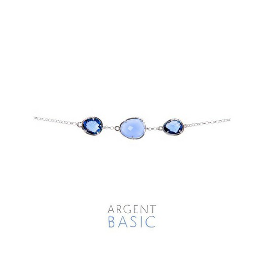 Srebrna bransoletka Argent Basic Blue Stones PURS001A