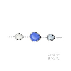 Βραχιόλι Βασικό Ασημένιο Βραχιόλι Μπλε Πέτρες PURS003A