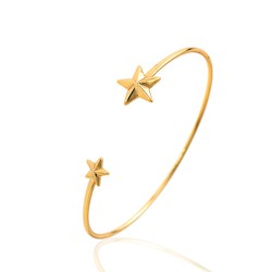 Pulsera Plata Dorada 5,70cm PU00146DO Rigida Estrella