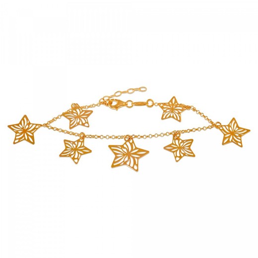 Pulsera Plata Dorada Sovrani 17+3cm AVP043 Estrellas