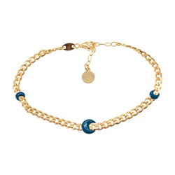 Pulsera Plata Dorada Sovrani AVP202 Cadena Con Lunas Esmaltadas