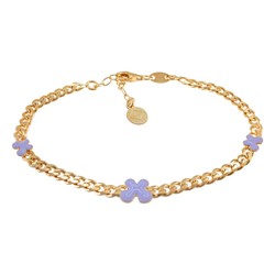 Pulsera Plata Dorada Sovrani AVP208 Cadena Con Mariposa Lila