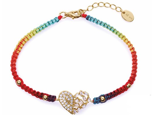 Pulsera Plata Dorado Viceroy 13237P100-39 Corazón Con Circonitas