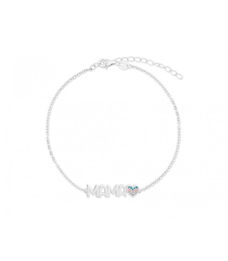 Pulsera Plata Liska Mujer MAMA02BR Mamá Corazón