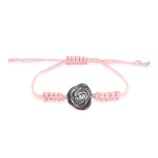 Pulsera Plata Negra Argent Basic 14-22cm PURM027MN1 Rosa Macramé Rosa