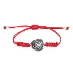 Pulsera Plata Negra Argent Basic 14-22cm PURM027MN5 Rosa Macramé Rojo