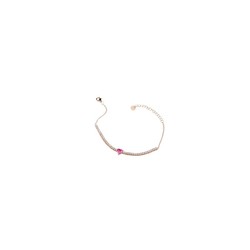 Pulsera Plata Rosa Sovrani 17+4cm J8004 Circonitas Corazón Rosa