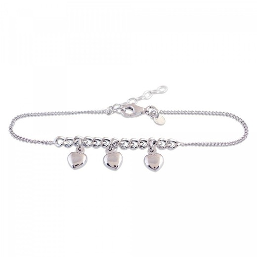 Pulsera Plata Sovrani 16+3cm AVP115 Corazones