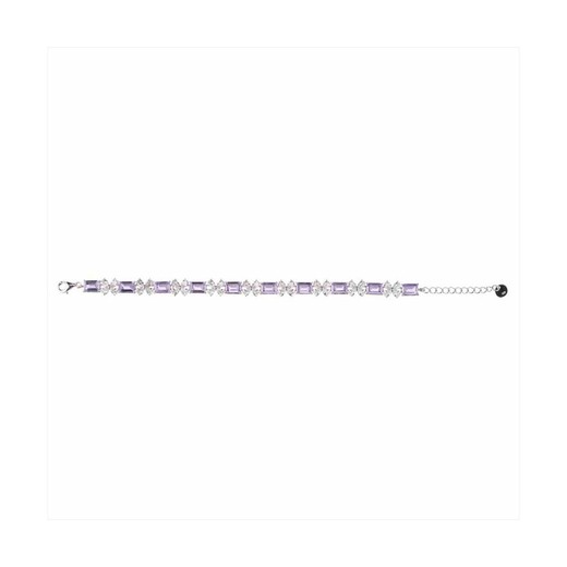 Pulsera Plata Sovrani 16+3cm J10287 Cristales Lavanda Con Circonitas