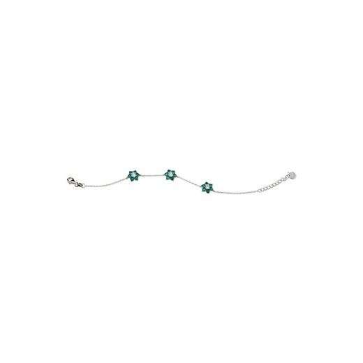 Pulsera Plata Sovrani 16+4cm J7372 Flores Circonitas Verdes