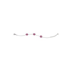 Pulsera Plata Sovrani 16+4cm J7373 Flores Circonitas Rojas