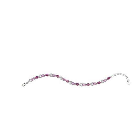 Pulsera Plata Sovrani 16+4cm J8121 Circonitas Bicolor Fucsia