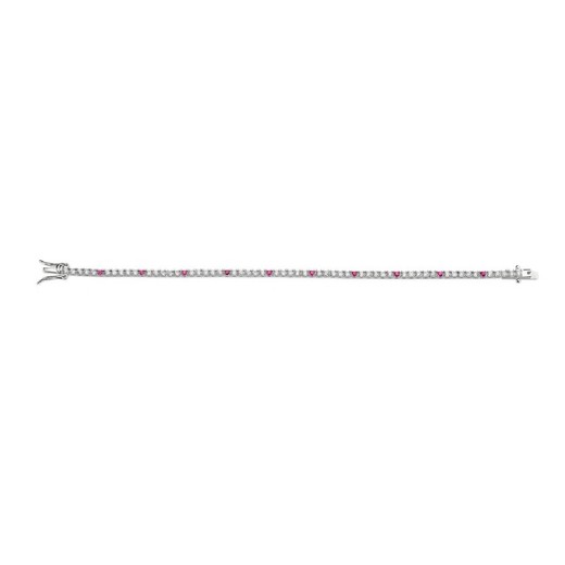 Pulsera Plata Sovrani 16cm J8654 Rubies Con Circonitas