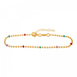 Pulsera Plata Sovrani 17+3cm AVP025 Cadena Bolitas Multicolor