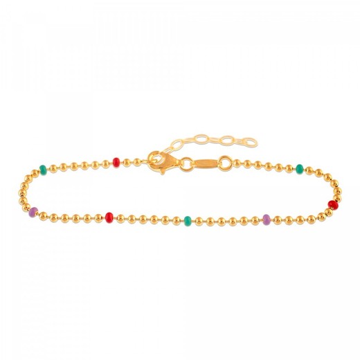 Pulsera Plata Sovrani 17+3cm AVP025 Cadena Bolitas Multicolor