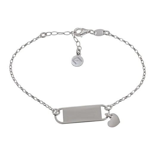 Pulsera Plata Sovrani 17+3cm AVP178 Placa Y Corazón