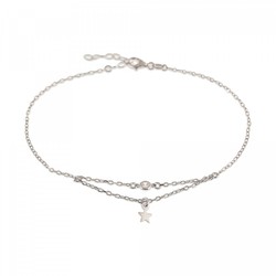 Pulsera Plata Sovrani 23+3cm AVP113 Estrella Con Circonta