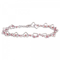 Pulsera Plata Sovrani AVP139 Corazones Circonitas Rojas