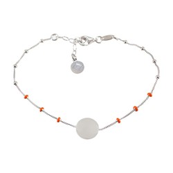 Pulsera Plata Sovrani AVP236 Circulo Bolas Esmaltadas Naranja