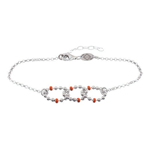 Pulsera Plata Sovrani AVP302 Bolas Esmalte Naranja