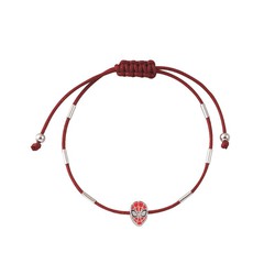 Pulseira Homem Aranha Prata MAG1004B Corda Vermelha