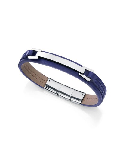 Pulsera Viceroy Acero 19,5+1cm Hombre 75378P01013 Piel Azul