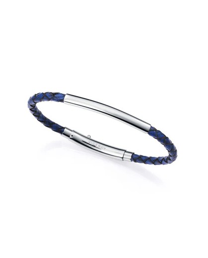 Pulsera Viceroy Acero 21,5cm Hombre 15163P01013 Piel Azul