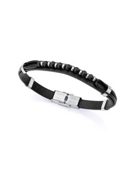 Pulsera Viceroy Acero 21,5cm Hombre 15169P01010 Piel Negra