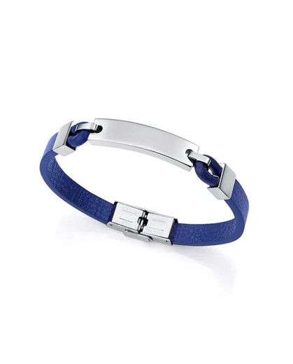 Pulsera Viceroy Acero 21,5cm Hombre 15170P01013 Piel Azul