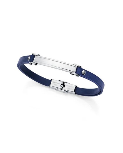 Pulsera Viceroy Acero 21,5cm Hombre 75379P01013 Piel Azul