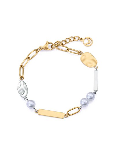 Pulsera Viceroy Acero Bicolor Dorado 17,5+2cm Mujer 75372P01019 Perlas