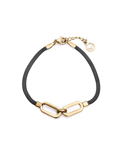 Pulsera Viceroy Acero Dorado Bicolor Negro 17,5+2cm Mujer 75371P01010 Eslabones