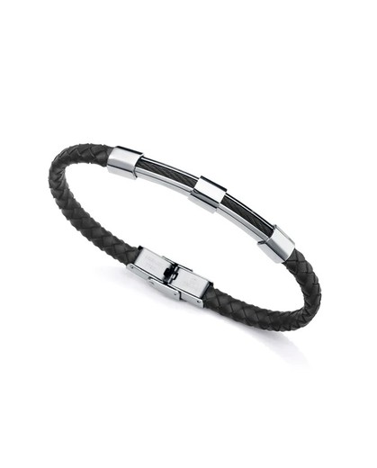 Viceroy Herrenarmband 14057P01010 Schwarzes Leder