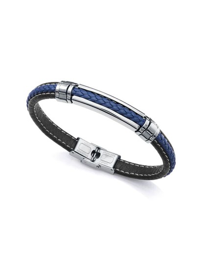 Pulsera Viceroy Hombre 14063P01013 Piel Negra Bicolor Azul