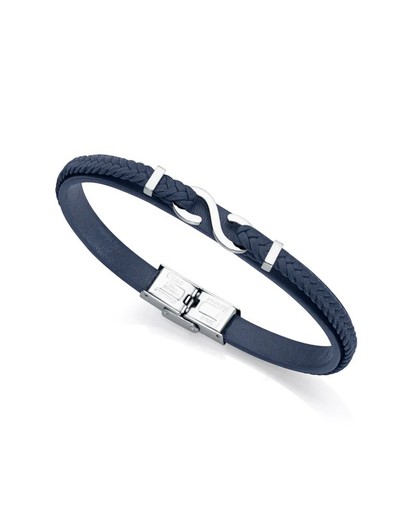 Viceroy blauwe leren herenarmband 14012P01013