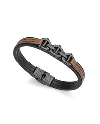 Bracelet en cuir bicolore Viceroy pour homme noir marron 15147P01011