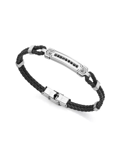 Bracciale Viceroy in pelle nera da uomo 14015P01010