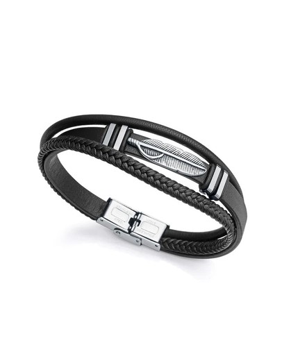 Bracelet en cuir noir Viceroy pour homme 1471P01010