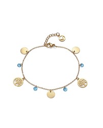 Pulsera Viceroy Mujer Acero Dorado Hojas Circonitas Azules 75281P01012