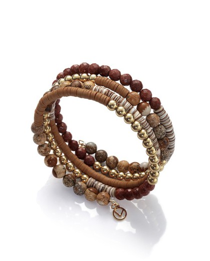 Bracelet Viceroy Femme Acier Multi-Or Marron 1345P01011