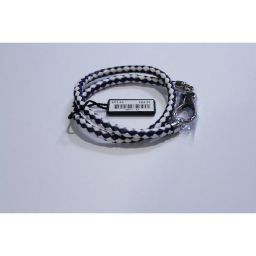 Pulsera Xernus Acero 1073-AA Trenzado Azul Bicolor Blanco